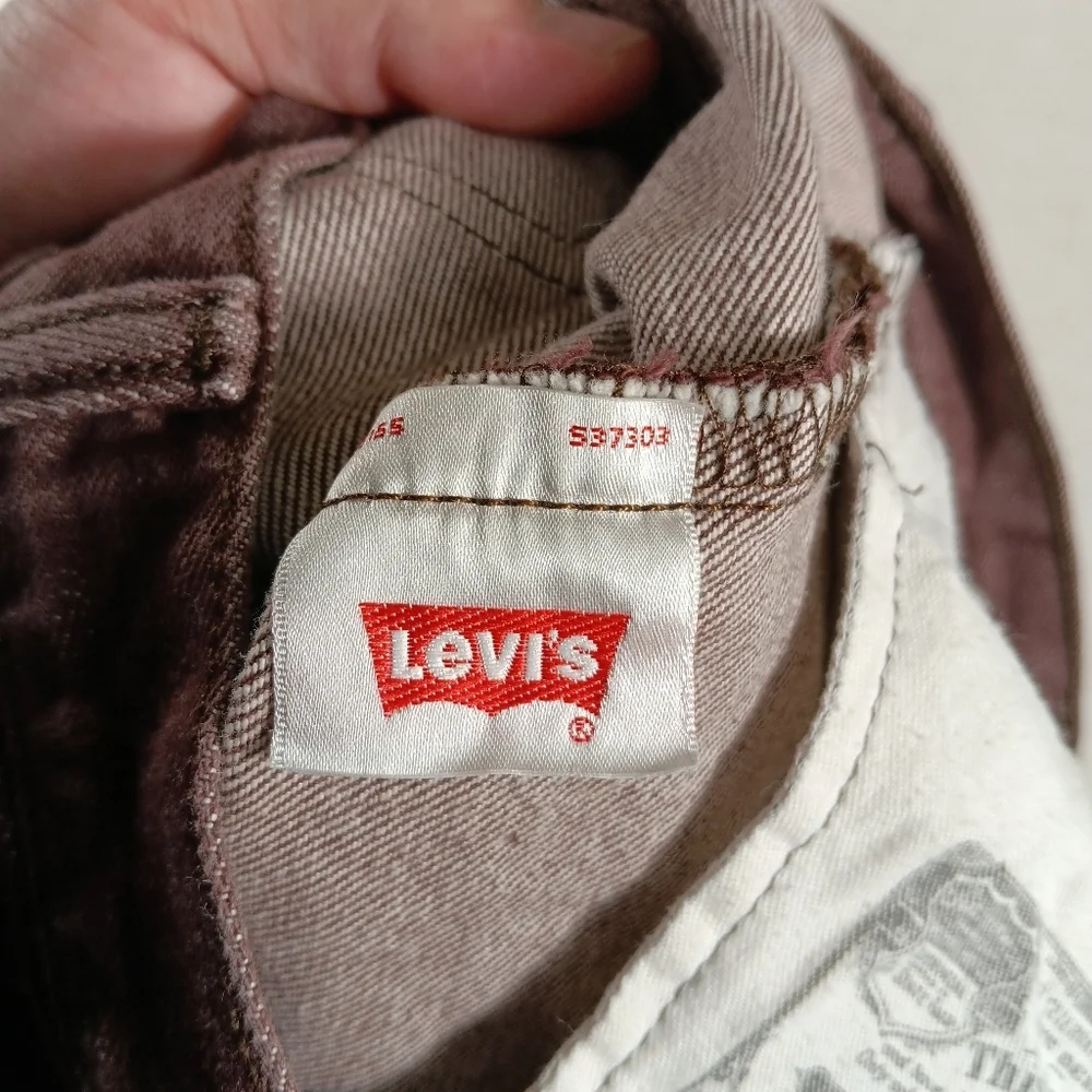 Levis 501xx Jeans Mens 34x30 (32x30) Brown Denim Button Fly Y2K Bat Wing Western